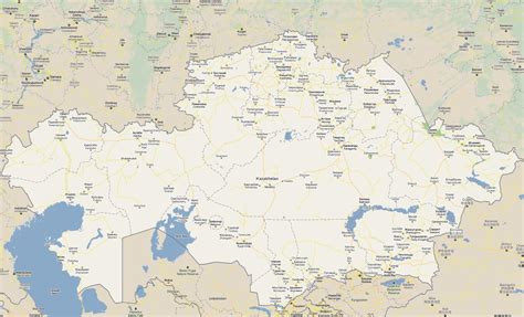 Large road map of Kazakhstan with all cities | Kazakhstan | Asia ...