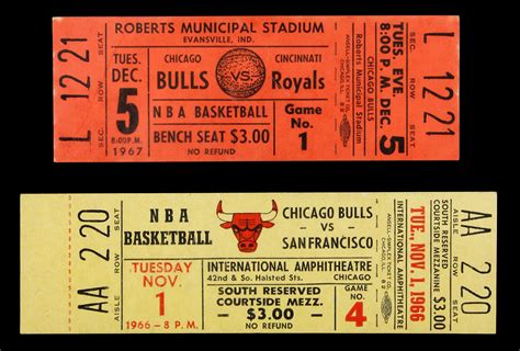 Lot Detail - 1966 & 1967 Chicago Bulls Basketball Tickets (Lot of 2)