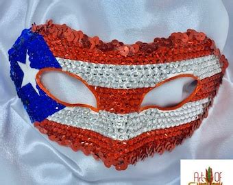 Puerto Rico Flag Mask - Etsy