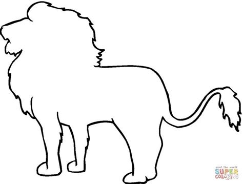 Lion Outline coloring page | SuperColoring.com | Animal outline, Easy animal drawings, Outline ...