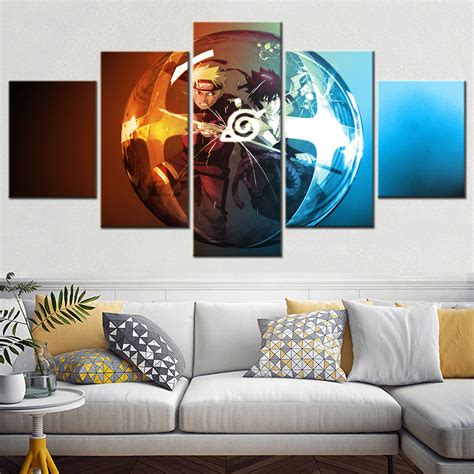 Naruto - 5 Pieces Wall Art - Uzumaki Naruto - Uchiha Sasuke 7 - Printe - TheArtHeaven