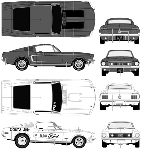 Ford Mustang 1967 Fastback Blueprints