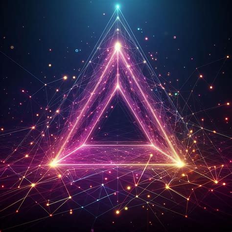 Premium Photo | Right Triangle Neon Light Abstract Futuristic ...