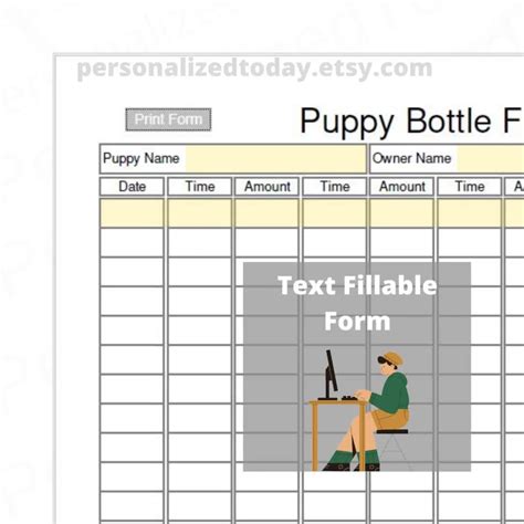 Puppy Bottle Feeding Chart Fillable And Print And Write PDF | ubicaciondepersonas.cdmx.gob.mx