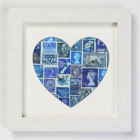 Stamp Heart Art | Postage stamp art, Postage stamps crafts, Book art