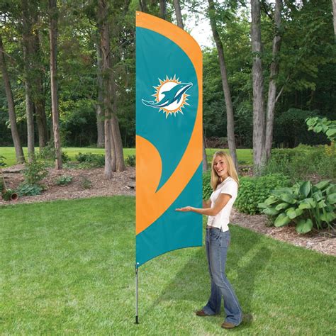 Miami Dolphins Tall Team Flag Kit with Pole