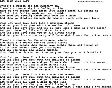 Joan Baez song - Let Your Love Flow, lyrics