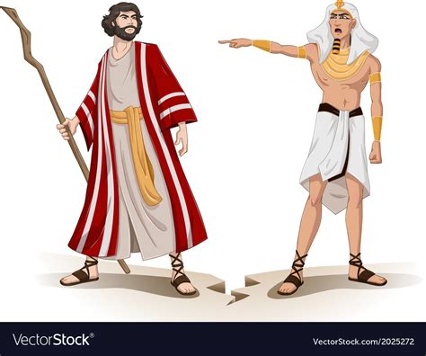 Pharaoh sends moses away for passover Royalty Free Vector