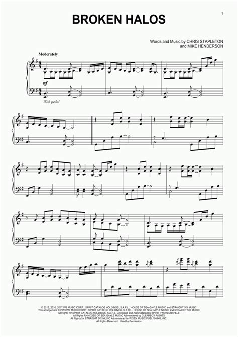 Broken Halos Piano Sheet Music | OnlinePianist