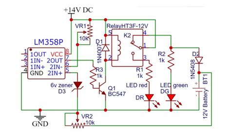 Automatic Battery Charger circuit using LM358 OP-AMP