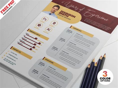 Creative Resume CV Template Design – Download PSD