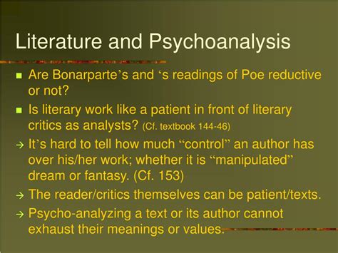 PPT - Psychoanalytic Approaches to Literature PowerPoint Presentation ...