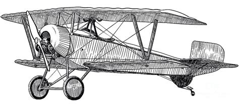 Vector Drawing Of Old Biplane On White Digital Art by Stefan alfonso ...