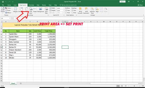 Cara Print Excel Agar Garis Tabel Tidak Hilang | Narko Blog