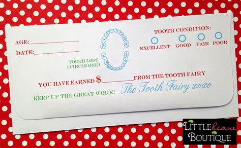 Personalized Tooth Fairy Money Envelopes Money Gift - Etsy