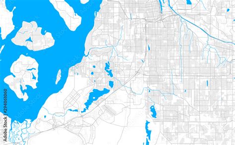 Rich detailed vector map of Lakewood, Washington, USA Stock Vector ...