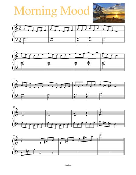 Morning Mood sheet music for Piano download free in PDF or MIDI