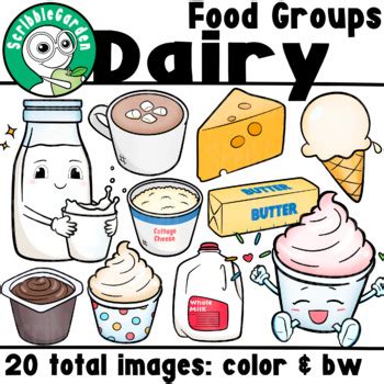 Dairy: Food Group Clipart by ScribbleGarden | TPT