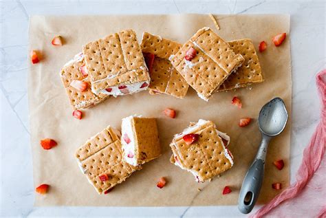 Strawberry Ice Cream Sandwiches - Bad to the Bowl