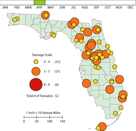 Animated Maps of Florida Tornadoes, 1950-1995