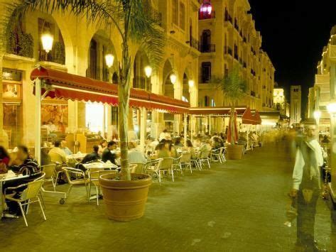 'Outdoor Restaurants at Night in Downtown Area of Central District, Beirut, Lebanon, Middle East ...