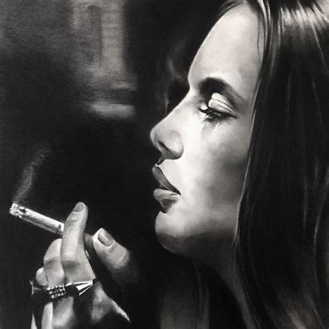 Smoking Woman 2 Drawing by Salvador Costa | Saatchi Art