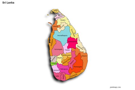 Create Custom Sri Lanka Map Chart with Online, Free Map Maker.