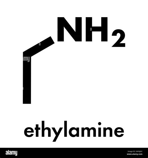 Ethylamine organic base molecule. Skeletal formula Stock Vector Image ...