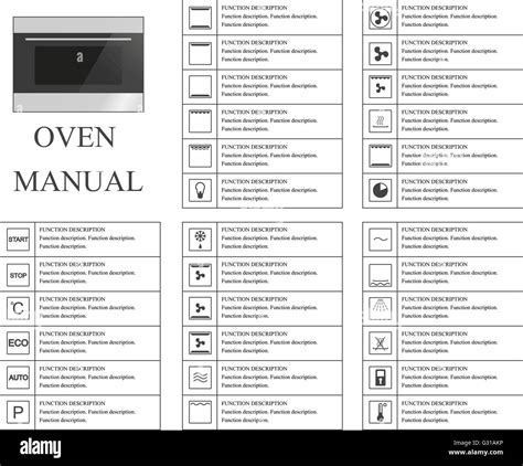 Oven manual symbols. Instructions. Signs and symbols for oven Stock Vector Art & Illustration ...