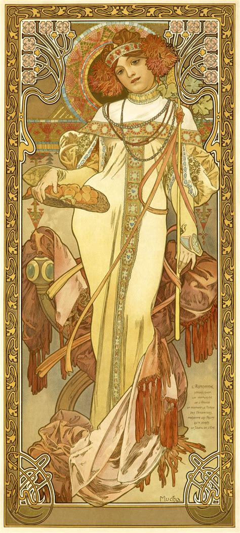 Sold Price: Original Poster by Alphonse Mucha - The Seasons Autumn 1900 ...