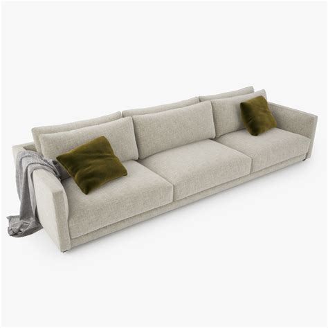 Poliform Bristol Three Seater Sofa 3D Model MAX OBJ FBX MTL | CGTrader.com