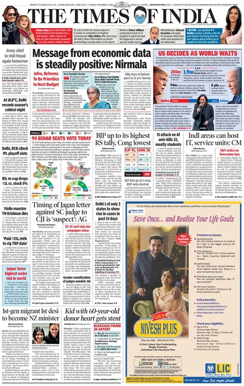 The Times of India Delhi-November 03, 2020 Newspaper