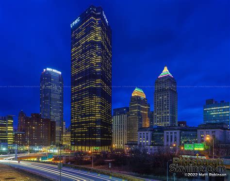 Downtown Pittsburgh at night, Early 2022 - PittsburghSkyline.com ...