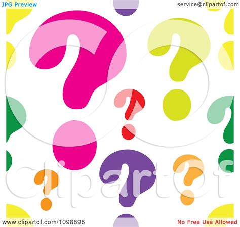 Clipart Seamless Colorful Question Mark Background Pattern - Royalty ...