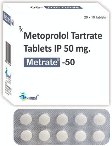 Metoprolol Tartrate IP 50 mg, Ausmed – JESMIC MEDICAL