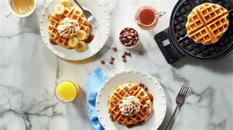 Banana-Stuffed Caramel Biscuit Waffles Recipe - Pillsbury.com