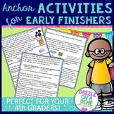 Ela Early Finishers 4th Grade Worksheets & Teaching Resources | TpT