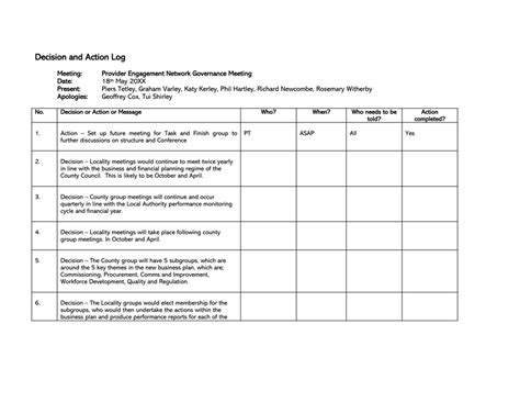 Free Decision Log Templates (for Excel, Word, PDF)