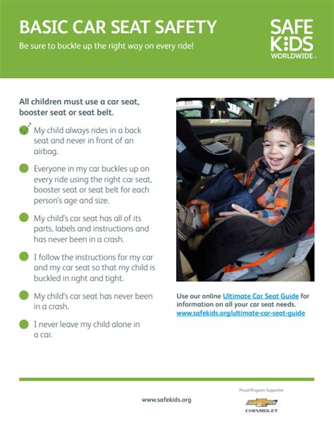 Basic Car Seat Safety Checklist | Safe Kids Worldwide