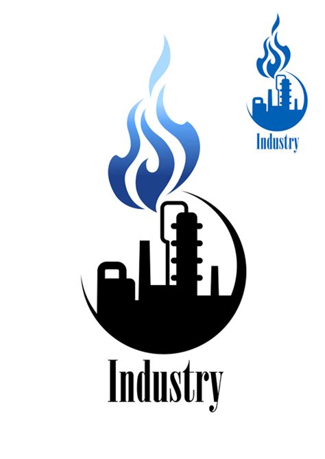 Oil refinery industry logo vector 01 free download