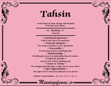 Tahsin - Meaning of Name