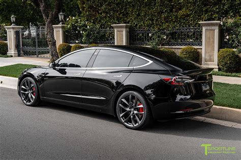 Black Tesla Model 3 Performance with Performance Package and Matte Car - T Sportline - Tesla ...