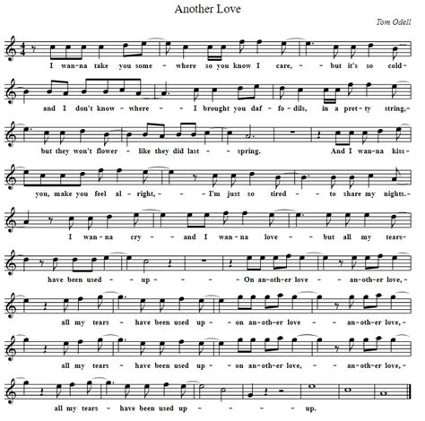 Another Love Easy Piano / Flute Letter Notes - Irish folk songs