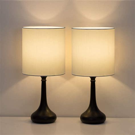 Haitral Bedside Table Lamps Set of 2 Modern Nightstand Lamps Black - Walmart.com - Walmart.com