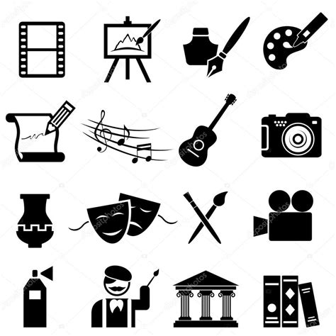 Fine arts icon set — Stock Vector © soleilc #24408411