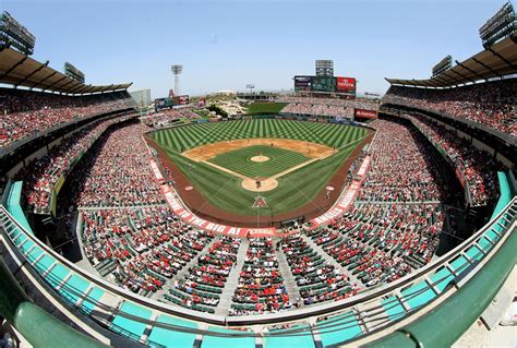 Cool pic of Angel Stadium! Baseball Park, Baseball Field, Anaheim Los Angeles, Anaheim City ...