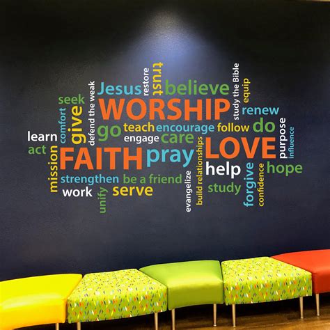 Word collage Faith Worship Love Youth Room Church Christian | Etsy