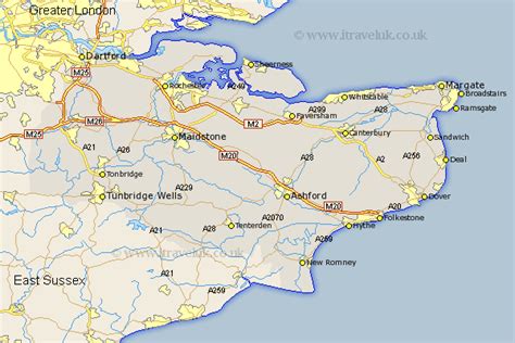 Kent Map - England County Maps: UK