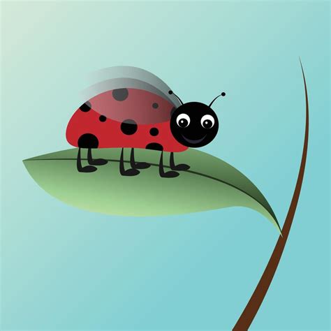 Ladybug on a leaf cartoon character vector illustration 12786692 Vector Art at Vecteezy