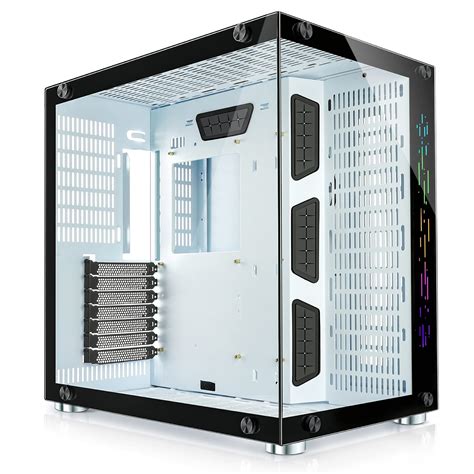 GIM ATX Mid-Tower Case White Gaming PC Case 2 Tempered Glass Panels ...